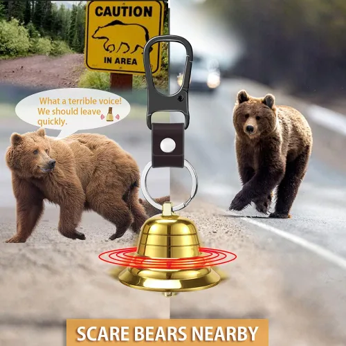 Miniatura 2 de NedFoss Juego de campanas de oso fuerte para asustar a osos, esenciales de senderismo para mujeres, silbato de emergencia y campanas de oso