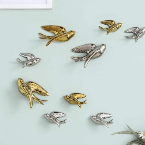 Miniatura 3 de BESPORTBLE 1 estatua de pájaro para colgar en la pared, decoración de pared de cerámica, adorno de estilo nórdico para decoración, diseño de ahorro