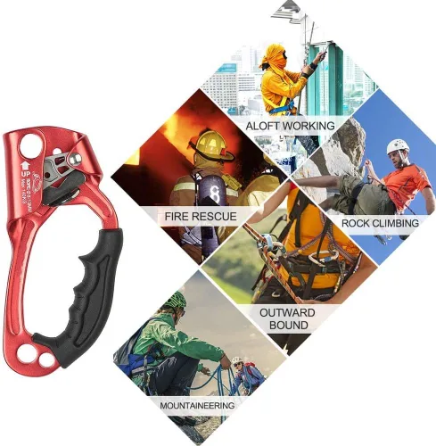 Miniatura 4 de SRT Escalada Mano Ascender Aviación Luz Aleación Montañismo Roca Ergonómico Equipo de Rappel Equipo Ascender Ascender Arborista Trepador Aparejo