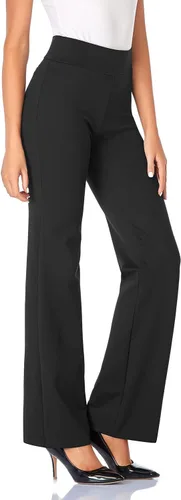 Tapata Pantalones de vestir para mujer de 28, 30, 32 y 34 pulgadas, cintura alta, elásticos, corte de bota, pantalones altos, pequeños y regulares,