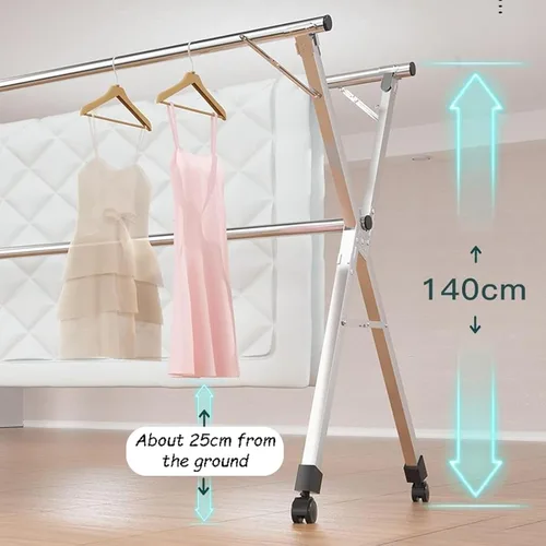 Miniatura 4 de Outdoor Retractable Clothes Drying Rack Stainless Steel Adjustable Laundry Rack Space Saving and Foldable Garment Rack for Indoor and Outdoor Use