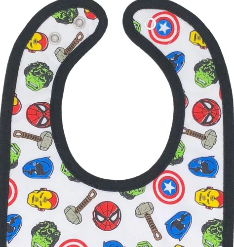 Miniatura 4 de Marvel Avengers Hulk Spider Man Thor Iron Man Capitán América, paquete de 6 baberos, talla única