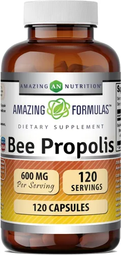 Amazing Formulas Suplemento de propóleo de abeja | 600 mg por porción | 120 cápsulas | Sin OMG | Sin gluten | Fabricado en Estados Unidos