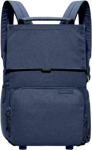 BREVITE - Mochilas para cámara The Runner: mochila de fotografía minimalista y fácil de viajar, compatible con laptop y accesorios, Azul marino,