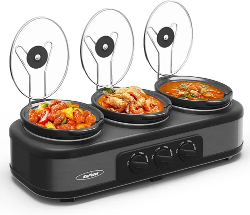 Miniatura 18 de Olla de cocción lenta programable 12 en 1 de 8 cuartos, multicocina calentador de alimentos con temporizador digital, control de temperatura, olla