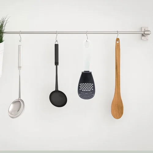 Miniatura 7 de Aparatos de cocina multifuncionales 6 en 1, 356°F resistentes al calor, separador de huevos, cocina, drenaje, puré, rejilla, cuchara de cocina, gris