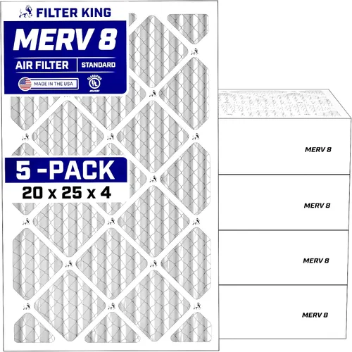 Miniatura 112 de Filter King Filtro de aire de 5.5 x 29.5 x 1 (MERV 8) (paquete de 5) filtros de horno de CA para control de polvo y alergias, fabricados en EE. UU.
