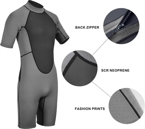 Miniatura 6 de Traje de neopreno de 0.118 in para hombre y mujer, de piel lisa, de neopreno, con cremallera trasera, agua fría, mantiene el calor para surf