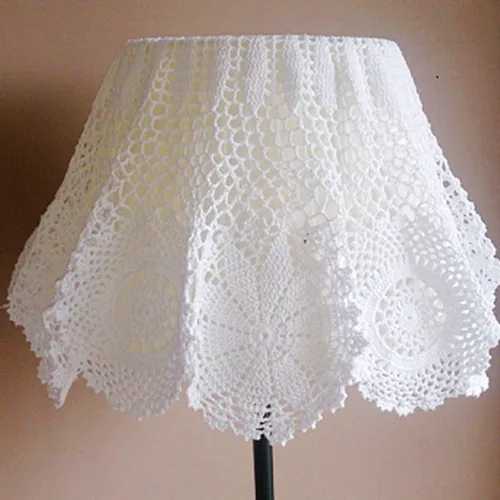 Miniatura 2 de Damanni Mantel de encaje hecho a mano de algodón hecho a mano, redondo, blanco, 39 pulgadas