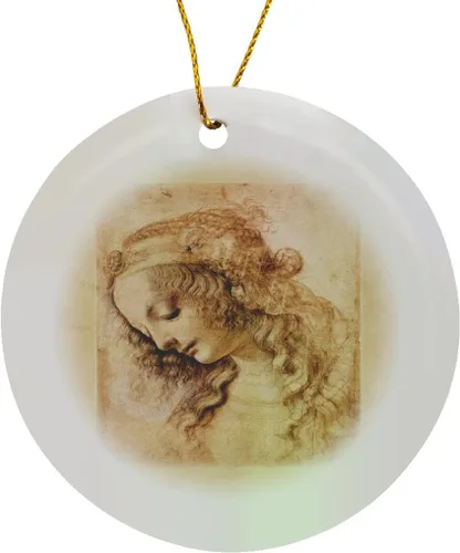 Miniatura 8 de 3dRose Florene – Famosa – Impresión de Arte de Leonardo da Vinci Mujer Retrato – Los Ornamentos