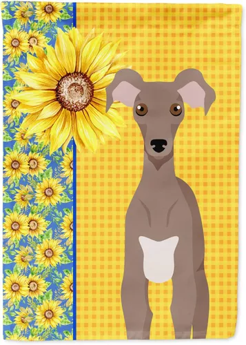Miniatura 313 de Caroline's Treasures WDK5331CHF - Bandera de verano con diseño de girasoles rojos y blancos, manga grande, para porche, para colgar en la pared
