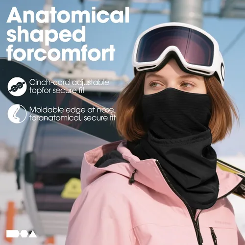 Miniatura 5 de LONGLONG Calentador de cuello de invierno para hombres, máscara de esquí de forro polar para la cara de las mujeres, bufandas a prueba de viento