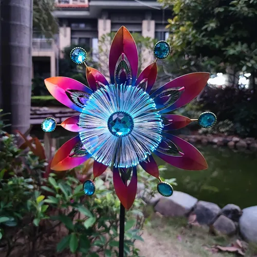 Miniatura 10 de COOZZYHOUR Molino de viento de colibrí de 39 pulgadas para estaca de patio y jardín, molino de viento de metal para exteriores, esculturas de viento