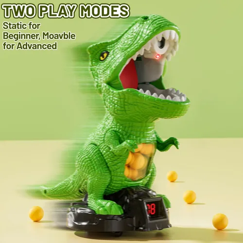 Miniatura 5 de NIPLOOOW Juguetes de disparo de dinosaurios movibles para niños de 3 a 8 años, juguete de tiro móvil con lanzador de bomba de aire, juego