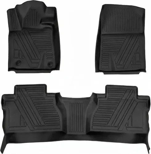 Miniatura 13 de YQ Alfombrillas para Toyota Tundra CrewMax Cab 2022-2026, TPE para todo tipo de clima, juego completo de 2 filas delanteras y traseras para Tundra