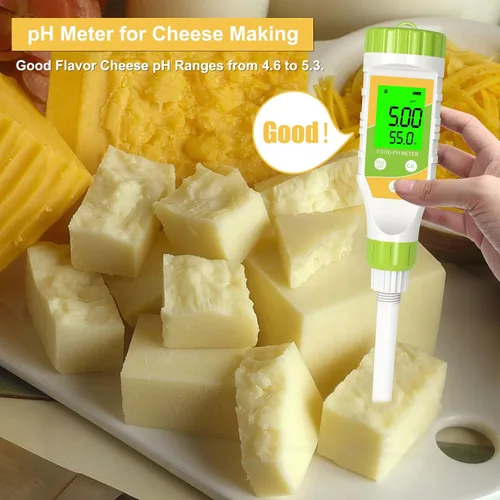 Miniatura 4 de Medidor de pH digital para alimentos Salsa picante Conservas de pH de alimentos Probador de pH de alimentos 0.01 Resolución de alta precisión
