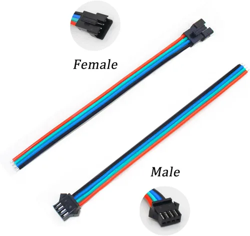 Miniatura 2 de 10 pares SM JST 4 PIN cable conector de cable para 5050 3528 WS2801 APA02 WS2815 WS2813 tira de luces LED, 5.9 in 22 AWG macho y hembra sin cable