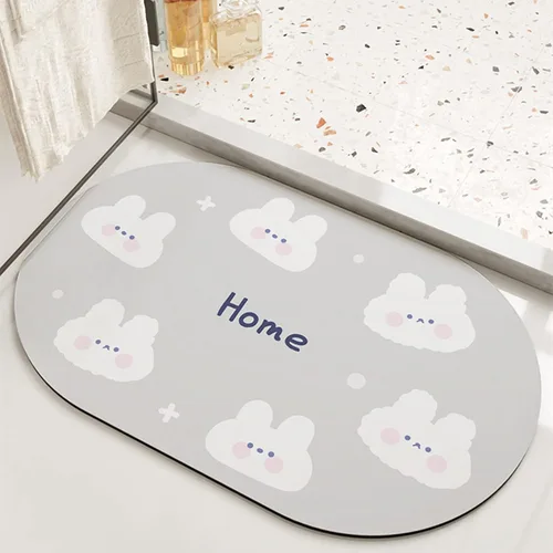 Miniatura 20 de Tapete de baño súper absorbente, tapete de entrada antideslizante con dibujos animados, cojín de secado rápido para suelo de baño y ducha