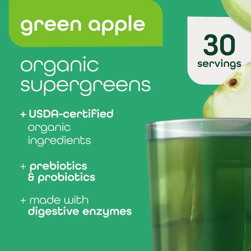 Miniatura 2 de Zena Nutrition Polvo de Súper Verdes Orgánico, Más de 70 Superalimentos, 0 Azúcar, 3G de Fibra, Espirulina, Chlorella, Hongos