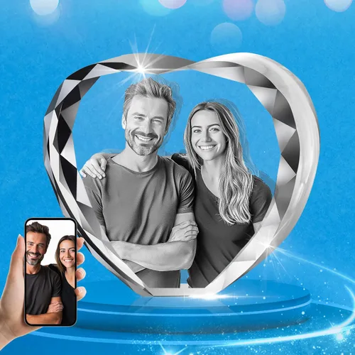 Miniatura 10 de HAN'S LASER Foto de cristal 3D, Día de San Valentín personalizable, aniversario, cumpleaños, regalos para parejas, regalos personalizados con tu
