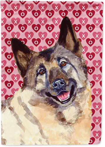 Miniatura 120 de Caroline's Treasures SS4484GF Bandera de jardín con diseño de bulldog inglés y corazones para el Día de San Valentín, bandera decorativa para patio