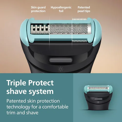 Miniatura 4 de Philips Bodygroom serie 7000, recortadora de ingle y cuerpo a prueba de ducha para hombres, aseo corporal preciso, peine ajustable, seguro incluso