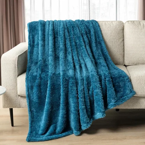 Miniatura 53 de PAVILIA - Manta de sherpa para sofá, gris esponjosa y cálida, manta de felpa suave para cama, acogedora, súper suave y ligera, manta decorativa
