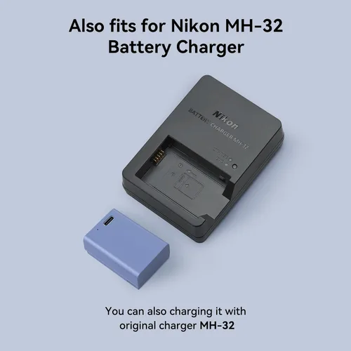 Miniatura 7 de SMALLRIG Batería de repuesto USB-C de 1250 mAh para Nikon EN-EL25, batería recargable de cámara para Nikon Z30 / Z50 / Z fc, carga rápida de 1.75