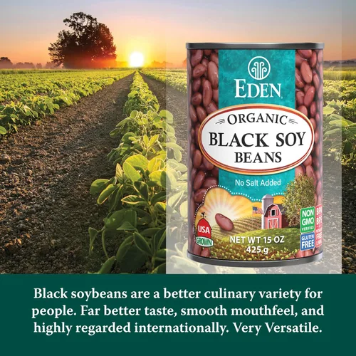 Miniatura 5 de Eden Soja negra orgánica, lata de 15 onzas (paquete de 12), proteína completa, sin sal, sin OMG, sin gluten, vegano, Kosher, cultivado en Estados