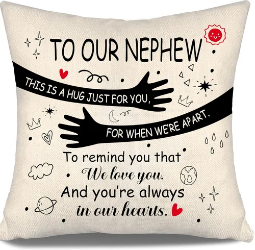 Miniatura 20 de Fundas de almohada para nieto de abuelos: este es un abrazo solo para ti cuando estamos separados para recordarte que te amamos y que siempre estás