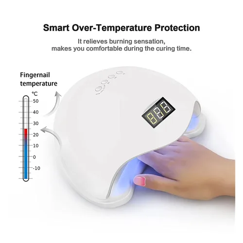Miniatura 2 de Lámpara LED UV de 48 W, 24 luces LED para manicura, secado de uñas, lámpara de esmalte de uñas, 30 s/60 s/doble potencia, herramienta de manicura