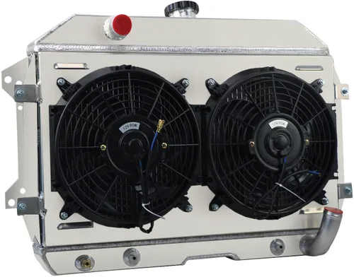 Miniatura 2 de Radiador para 1970-1974 Datsun 240Z 260Z 2.4L 2.6L L6 Gas, radiador de aluminio completo de 3 filas + 2 ventiladores de 10 pulgadas + cubierta + kit