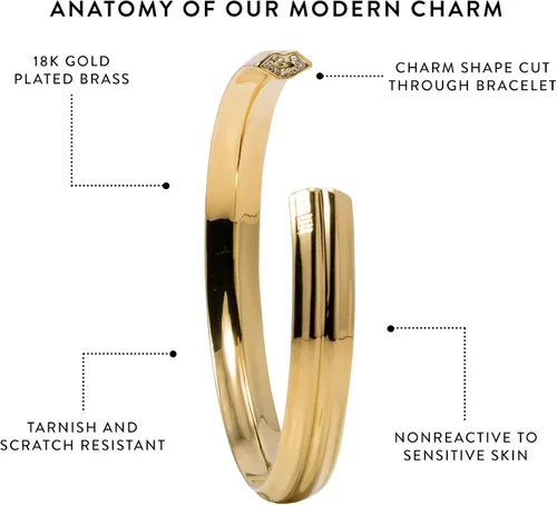 Miniatura 2 de Stella Valle Lip Bracelet - 18K Gold and Rhodium Cuff Bracelet in the Shape of Lips with Swarovski Crystals - You Leave Your Mark on Me