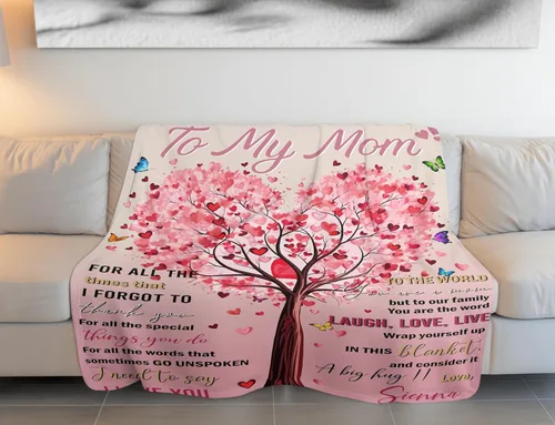 Miniatura 3 de Manta para mamá de hija o hijo, regalo de cumpleaños personalizado con árbol del amor, Navidad, día de la madre, manta suave y acogedora para mamá