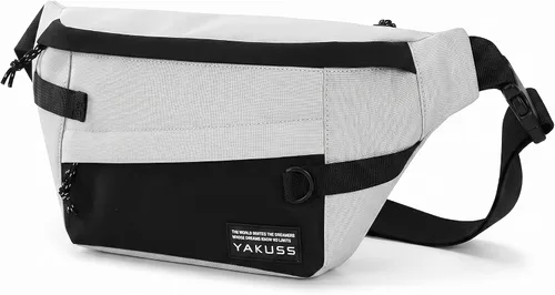 Miniatura 7 de Riñoneras para hombres y mujeres, bolsa de cintura cruzada delgada, bolsa antirrobo para viajar y entrenar (Negro-02, S)
