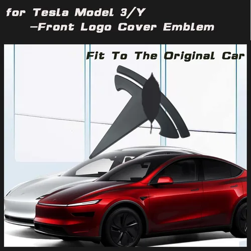 Miniatura 2 de YHCDSEA Para Model 3 Highland/Model Y Juniper Front Trunk Emblema Cubierta Adhesiva, Accesorios Adhesivos Accesorios (Matt Black-Front Logo Cover)