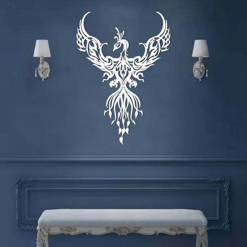 Miniatura 6 de Phoenix Anka - Arte de pared, letrero de metal, símbolo, decoración del hogar para sala de estar, 24 x 17 pulgadas, color negro, regalo