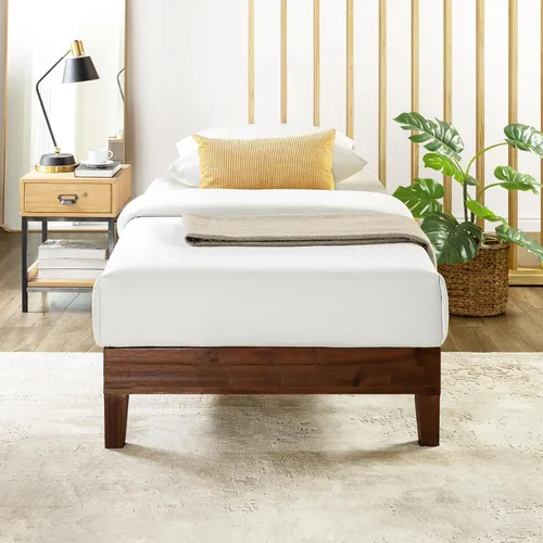 Miniatura 24 de Mellow Naturalista Classic - Cama de plataforma de madera maciza de 12 pulgadas con listones de madera, tamaño individual XL, pino natural Natural