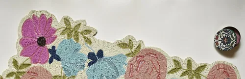 Miniatura 7 de Camino de mesa hecho a mano con cuentas con diseño de pájaros, multicolor, camino de mesa de primavera para casa de campo, decoración de mesa