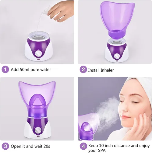 Miniatura 5 de Vaporizador facial para cara Nano Facial Mister Juego de vaporizador facial para limpieza profunda facial, mini vaporizador facial portátil