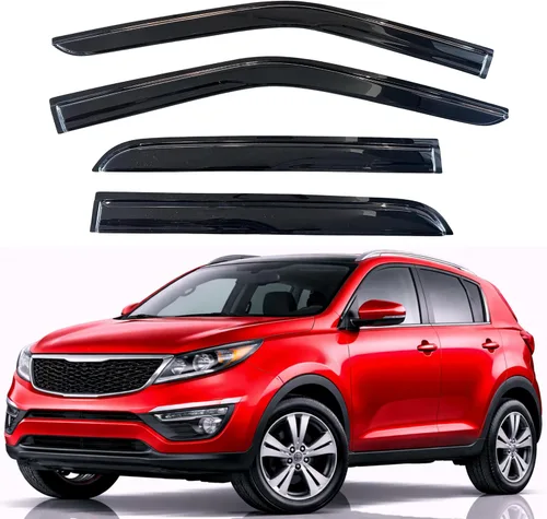 Miniatura 78 de KPY Visor de ventana compatible con Hyundai Tucson 2021-2025, 4 piezas de deflector de ventilación para ventana lateral, estilo Mugen, protector