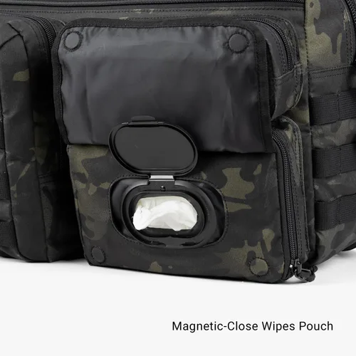 Miniatura 6 de Tactical Baby Gear Bolsa de pañales táctica de 4ª generación para papás con cambiador incluido, correas para cochecito Multicam Black