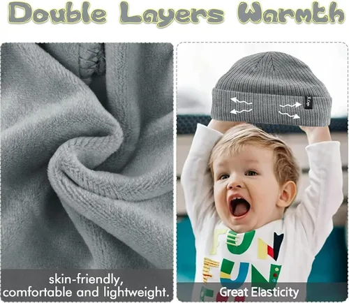 Miniatura 4 de FZ FANTASTIC ZONE 3 Pcs Toddlers Winter Hat Baby Beanie Boys Girls for 0-3 Years Old, Kids Warm Knitted Fleece Infant Hats