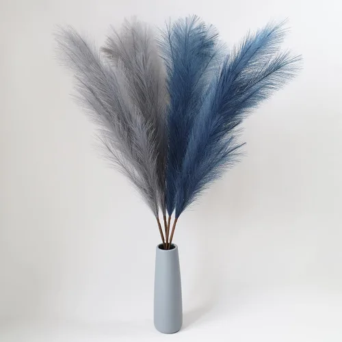 Miniatura 8 de 4 piezas de césped sintético de las pampas de 43 pulgadas/3.6 pies, no desprende pelusa, arreglo de plumas falsas de caña artificial grande