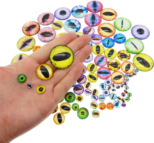 Miniatura 4 de juliewang Wholesale en bulk Assorted Ojo de dragón Cubiertos Cabochons de vidrio redondas para hacer Muñeca y la joyería Configuración