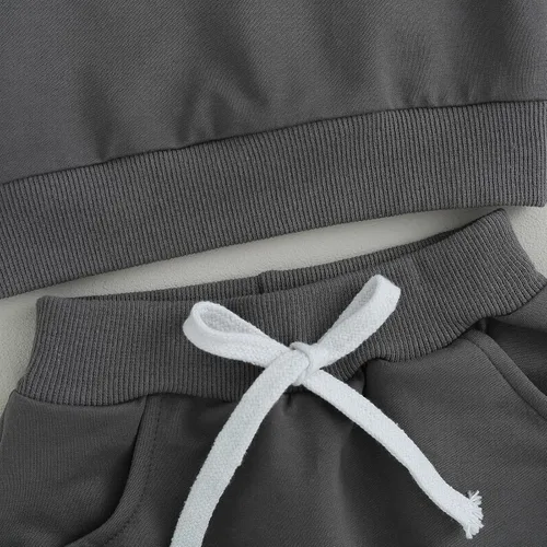 Miniatura 27 de Conjunto de ropa de otoño e invierno para bebé y niño, sudadera larga con capucha y pantalones para niños pequeños, 6, 12, 18, 24 meses, 2T