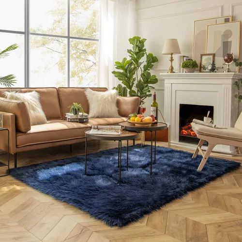 Miniatura 98 de Ashler Home Deco - Tapete de pelo sintético de oveja, mullido, suave, de 2 x 3 pies, lavable a máquina, dormitorio, habitación de los niños, sala