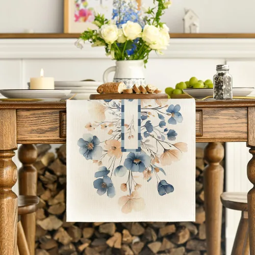 Miniatura 3 de Artoid Mode Camino de mesa de primavera con flores florecientes, decoración de mesa de comedor de cocina de verano de temporada para decoración