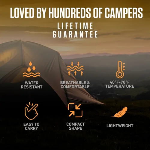 Miniatura 7 de VENTURE 4TH Saco de dormir para mochileros – XXL, tamaños dobles e individuales – Saco de dormir ligero para clima cálido y frío para adultos, niños