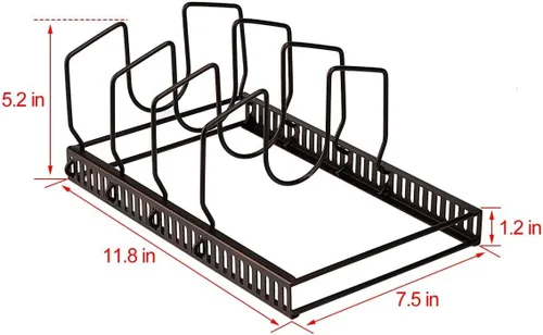 Miniatura 2 de Toplife - Organizador de tapas de olla para gabinete y encimera, soporte organizador para 7 o más tapas de sartenes y utensilios para hornear con 7